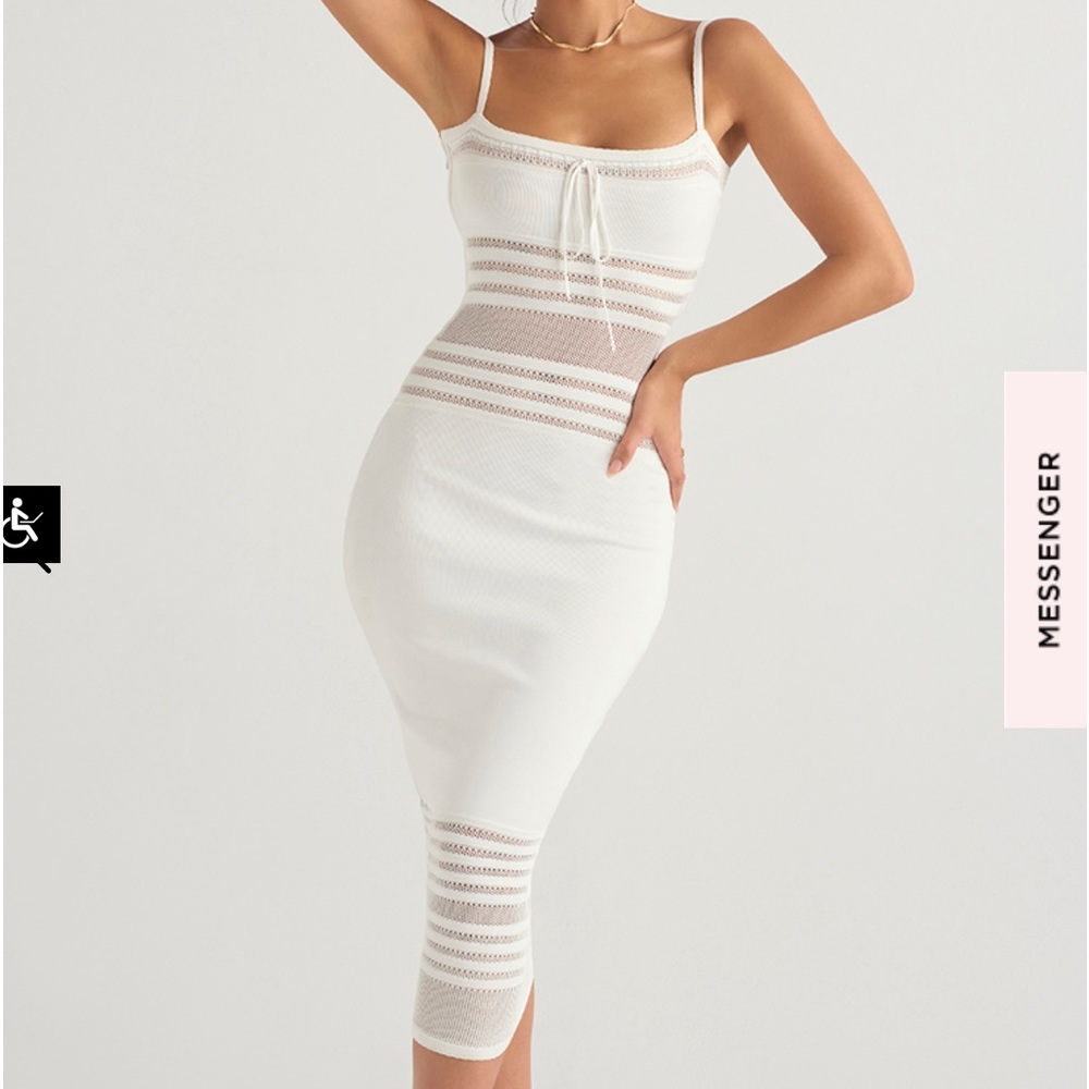 House of CB New Gia knit midi dress ivory